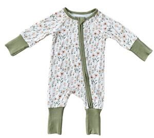 Babysprouts 0-3 months Bamboo Viscose Footed Pajama Sleeper Zipper Stretch
